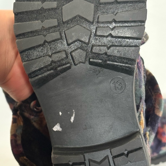 Madden Girl Floral Combat Boots - Black and Multicolor - Picture 12 of 16